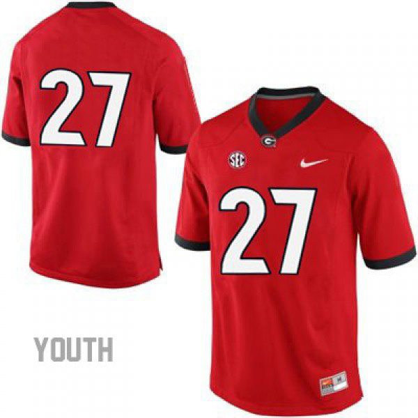 Youth Georgia Bulldogs Nick Chubb Youth #27 (No Name) College Jersey - Red